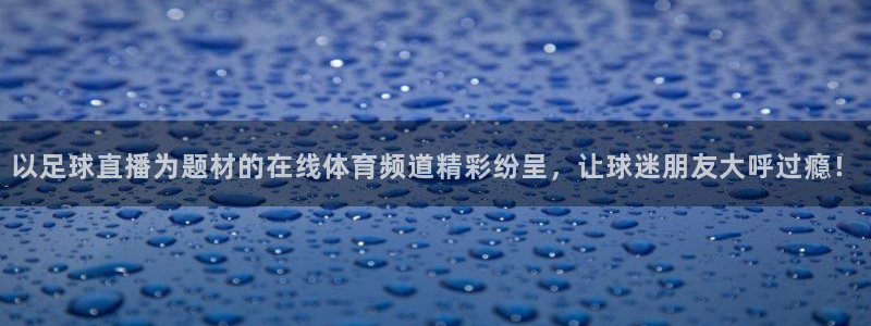 以足球直播为题材的在线体育频道精彩纷呈，让球迷朋友大呼过瘾！